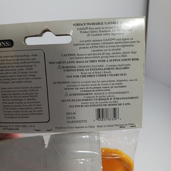 Ganz White Duck Plush Stuffed Animal Marionettes String Puppets - Picture 6 of 8